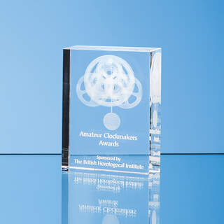 12cm x 8.5cm Optical Crystal Rectangle Award  H or V